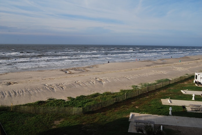 Photo of view of beachfront and Gulf from Seascape Condominiums