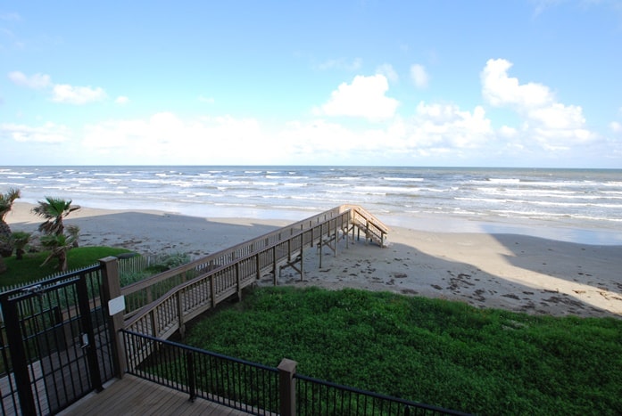 Photo of view of Gulf from private balcony at West Beach Grand Condominiums.