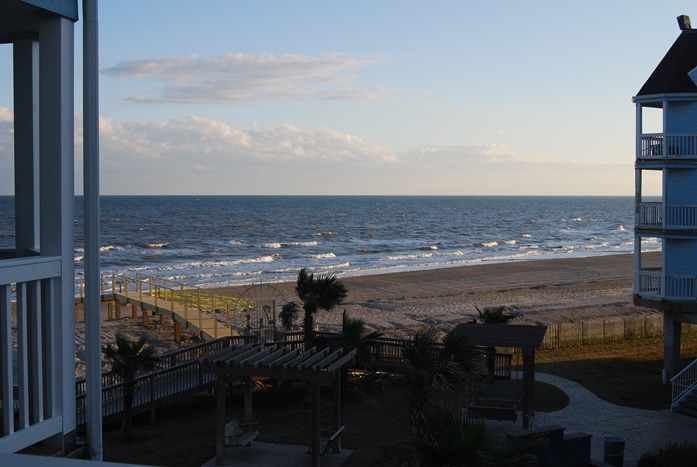 View of beachfront and Gulf from Seascape Condominiums