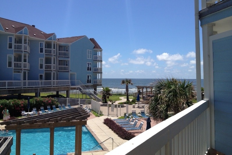 Photo of Seascape Condominiums pool area and Gulf