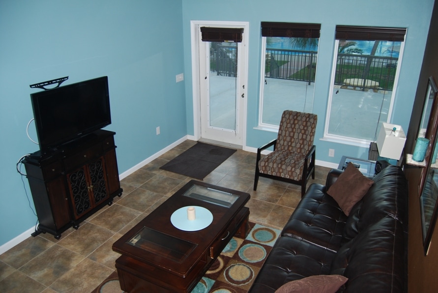 Photo of living room from loft bedroom at Maravilla Condominiums