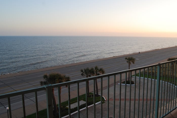 Photo of view of Gulf from 4th floor west corner unit at Maravilla Condominiums